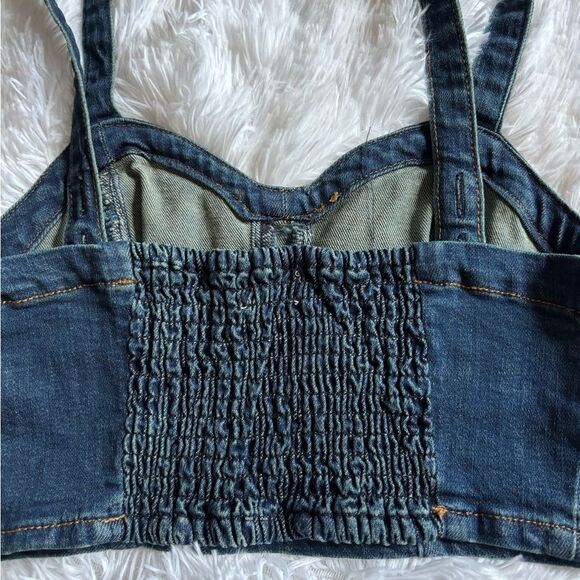 Aeropostale Denim Crop Top Womens Size XS - Picture 3 of 5